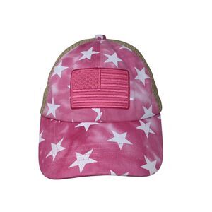 American Flag Strapback Trucker Hat Multi Kids Mesh Back Ponytail